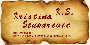 Kristina Stuparević vizit kartica